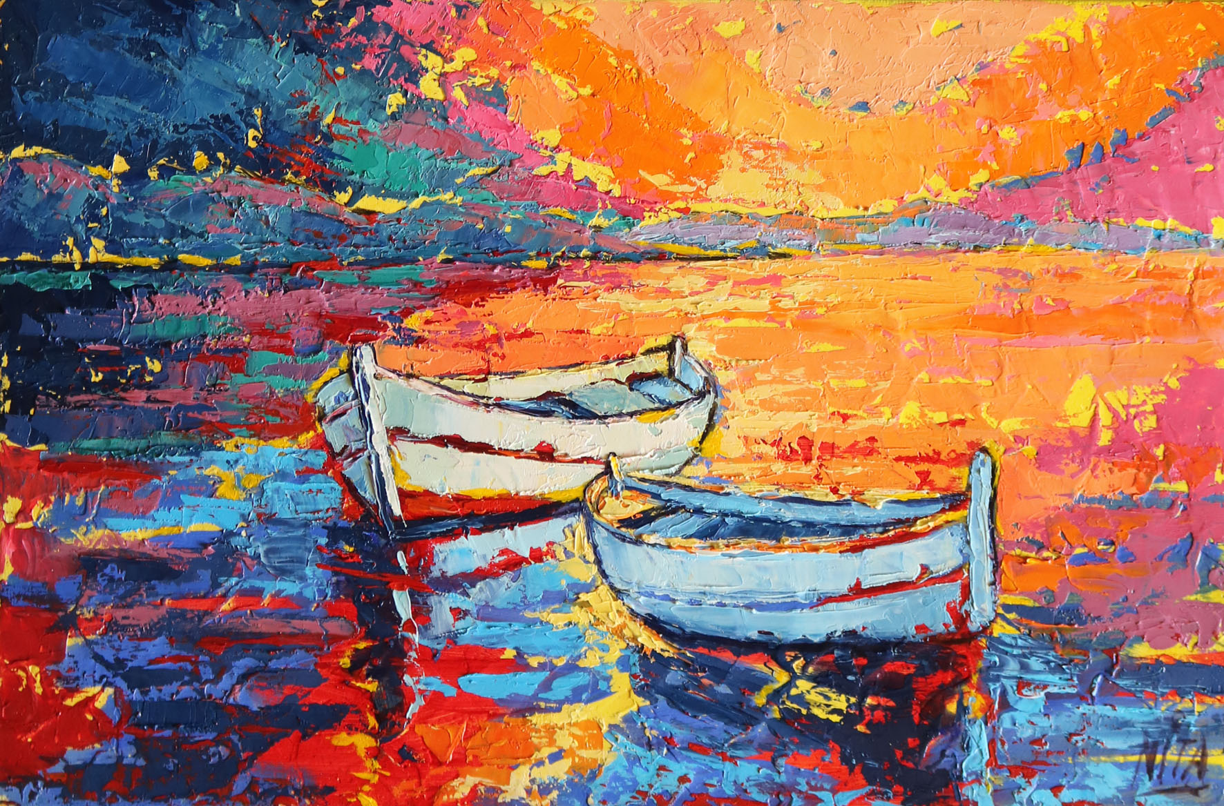 Barques au couchant