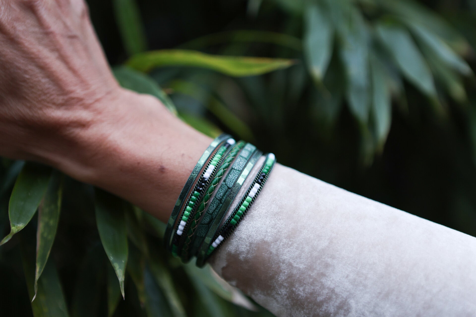 Bracelets — Cuir vert