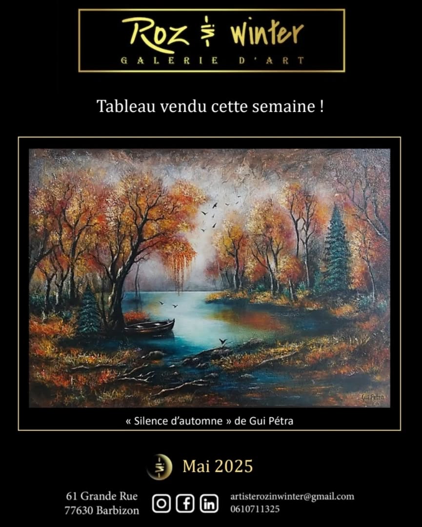 Œuvre " Silence d'automne " de Gui Pétra, vendue. Galerie Roz in Winter 61 grand