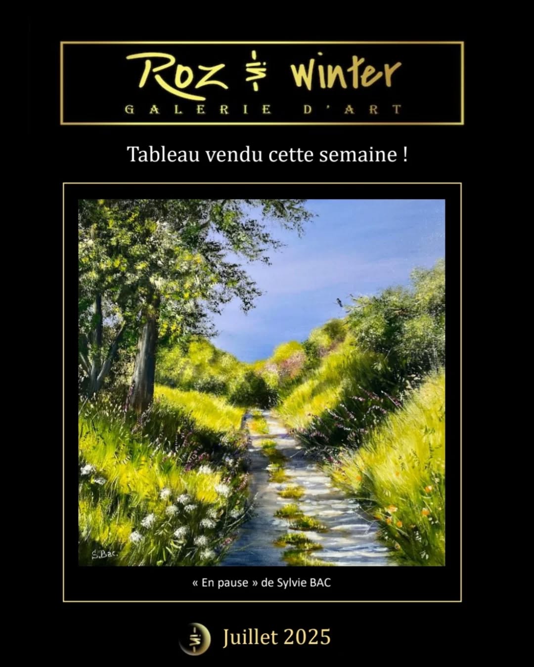 "En pause" de Sylvie BAC vendu cette semaine ! Galerie Roz in Winter 61 grande r