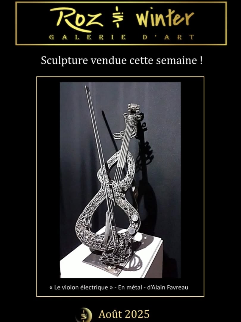 Sculpture "Le violon électrique" en métal d'Alain Favreau vendue cette semaine !