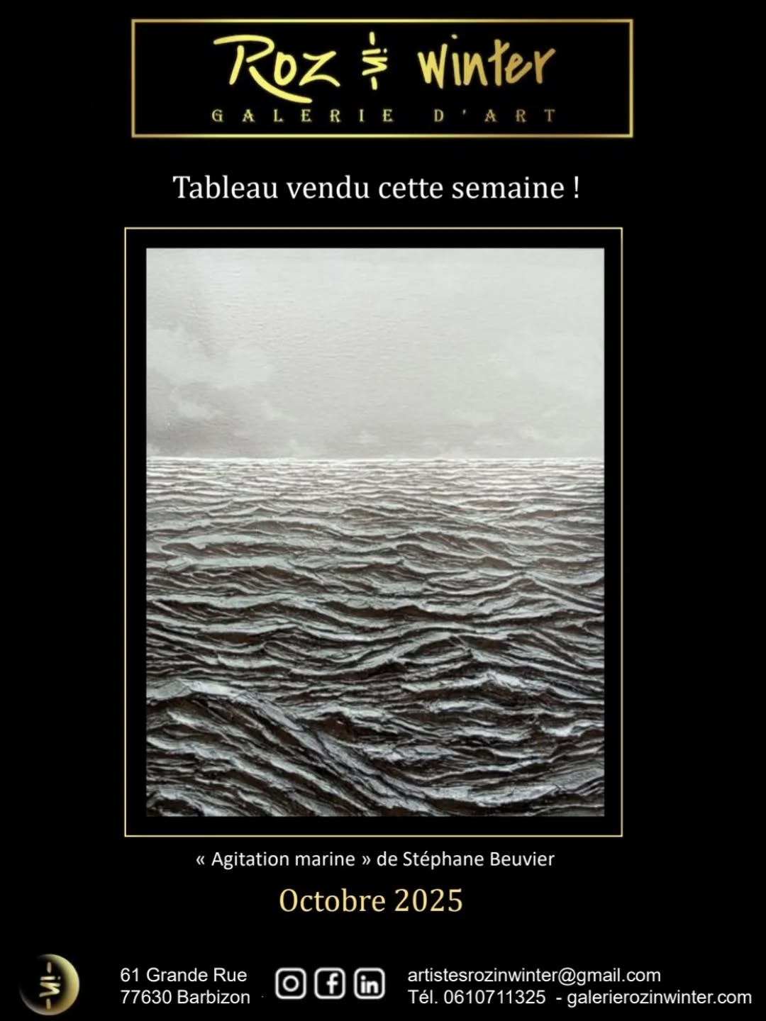 Tableau de Stéphane Beuvier vendu cette semaine ! "Agitation Marine" Technique :