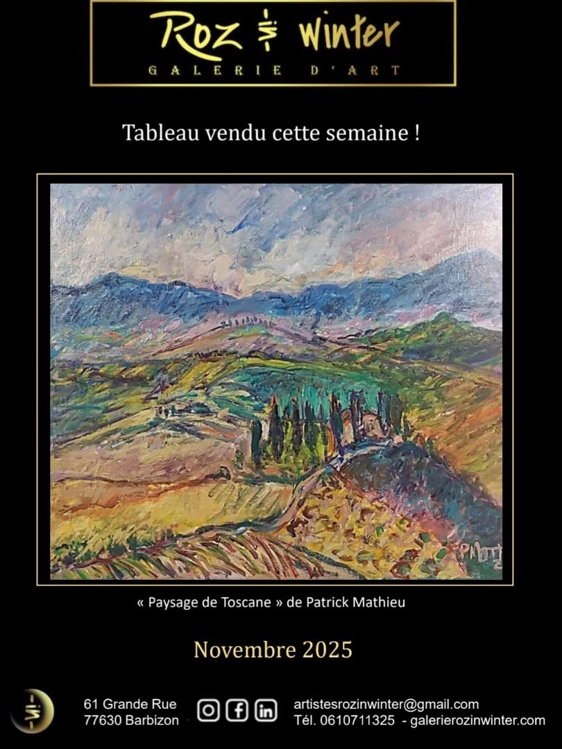 Tableau de Patrick Mathieu vendu cette semaine ! "Paysage de Toscane" Succès de