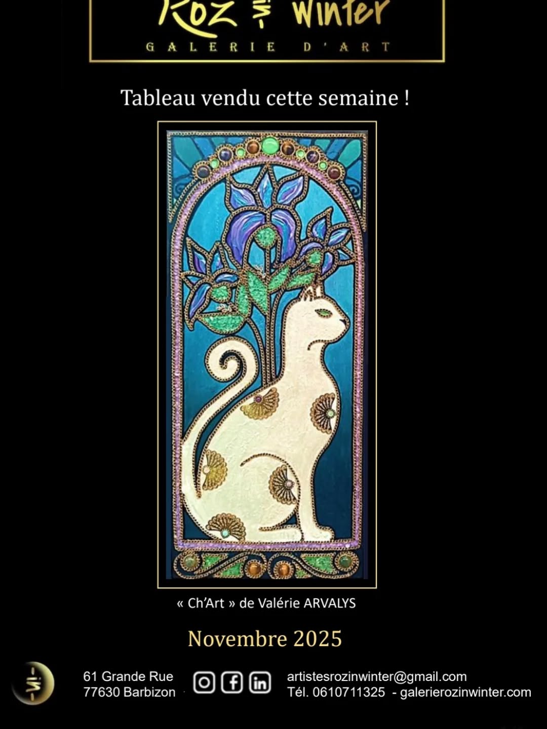 Tableau de Valérie Arvalys vendu cette semaine ! "Ch'Art" Technique : Technique