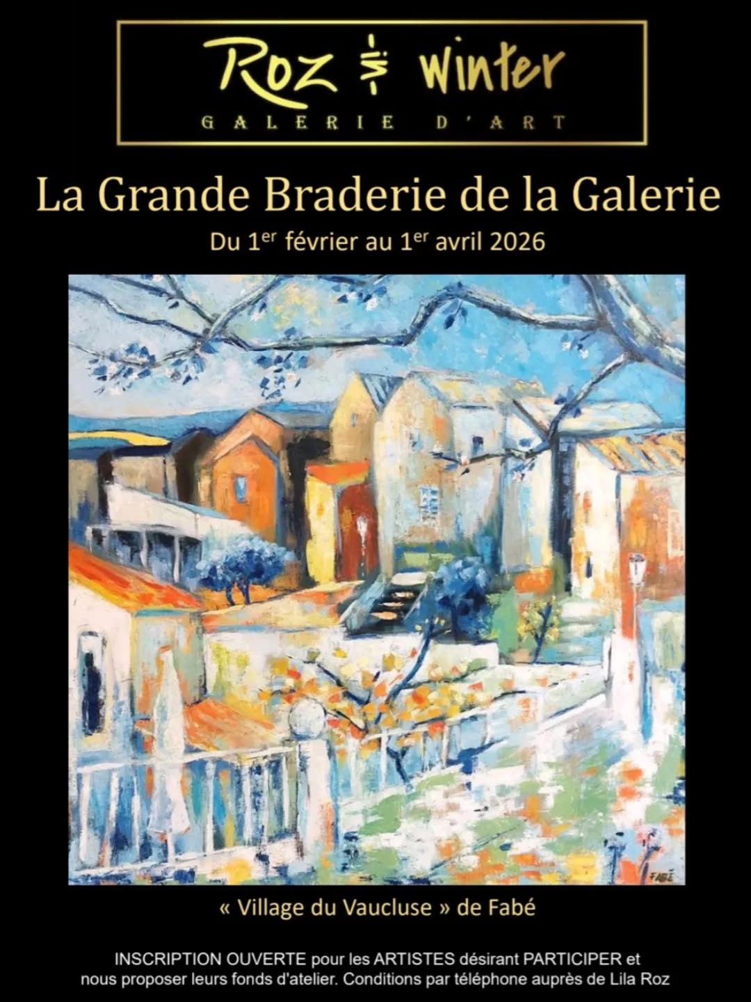 Tableau vendu de Fabé "Village du Vaucluse" Technique : Huile sur toile au coute