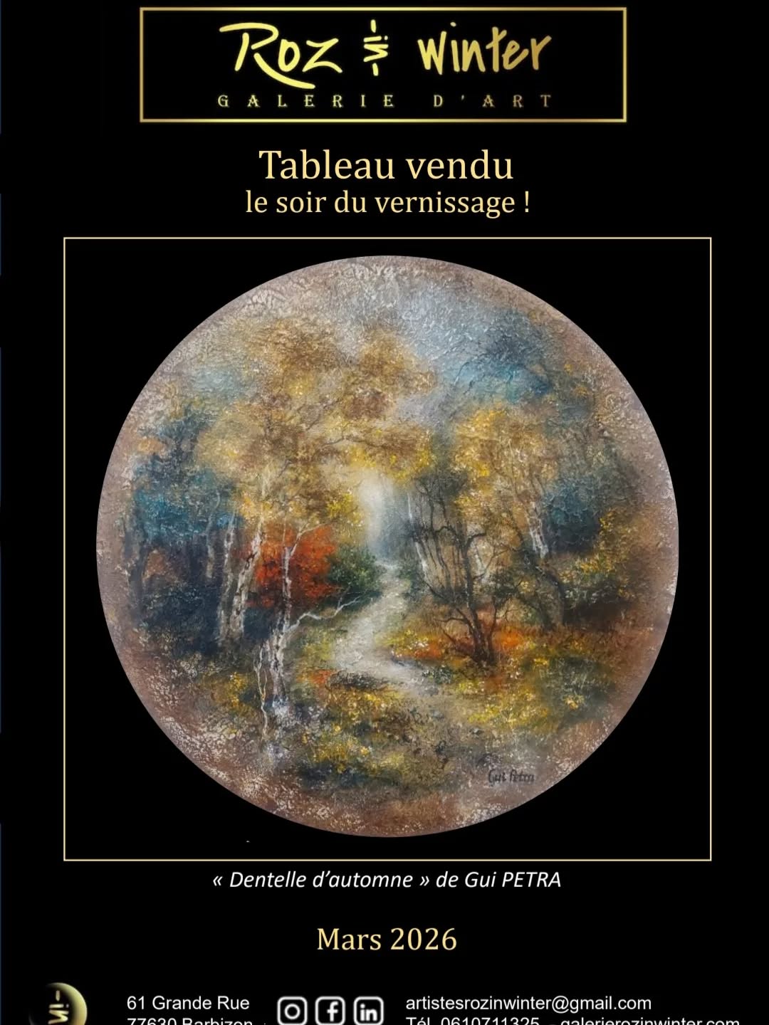Tableau vendu de Gui PETRA "Dentelle d'automne" De multiples œuvres vous attende