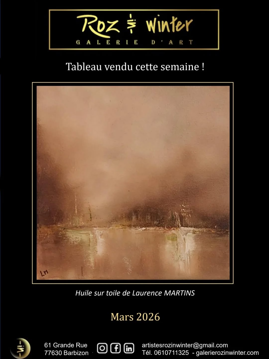 Tableau vendu cette semaine ! de Laurence MARTINS Technique : Peinture à l'huile