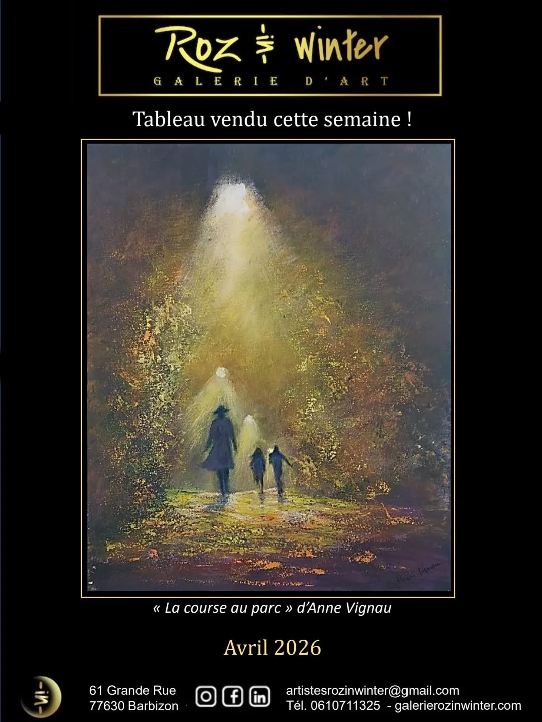 Tableau vendu cette semaine ! de Anne Vignau Titre : La course au parc