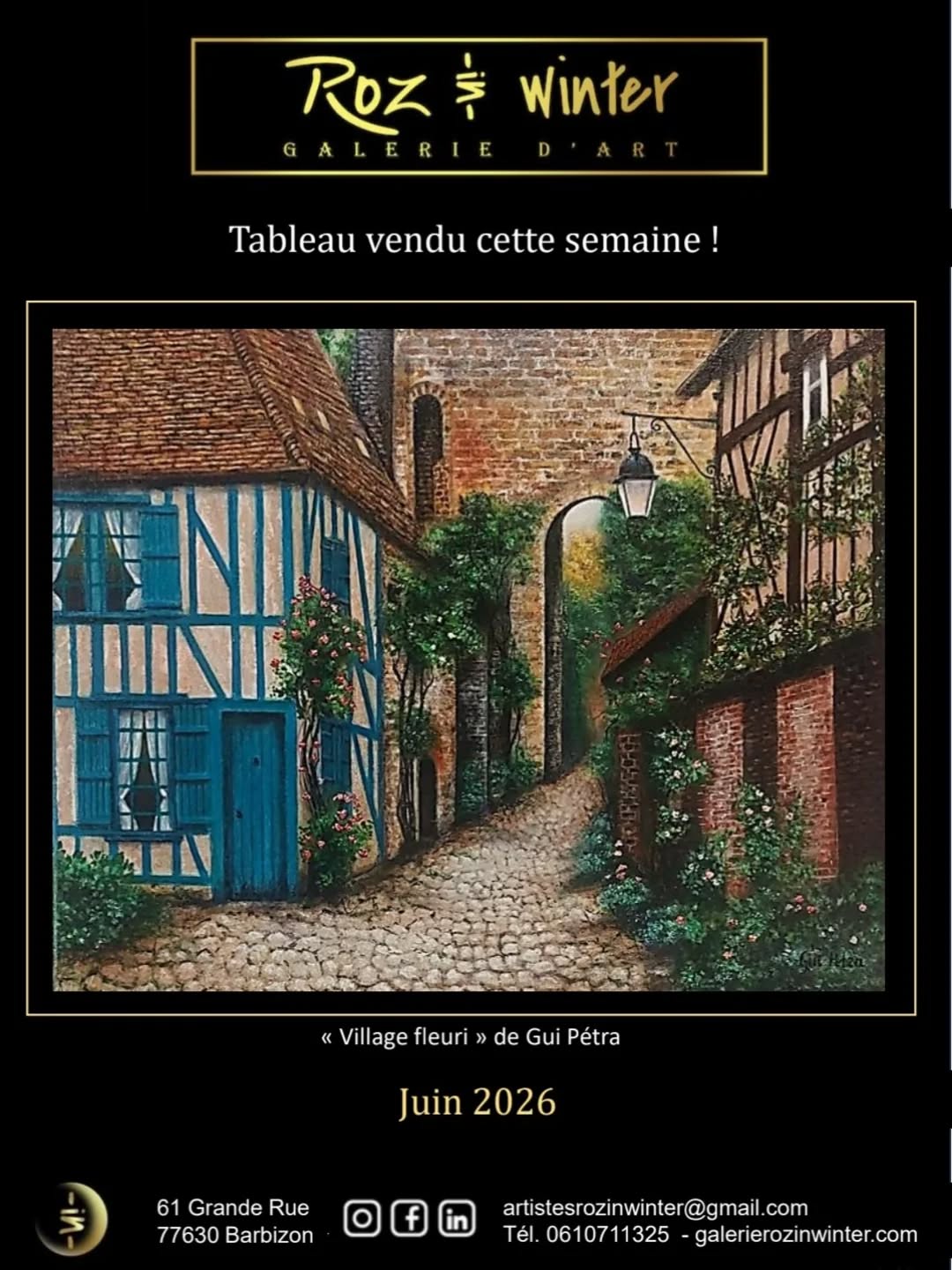 Tableau vendu cette semaine ! "Village fleuri" de Gui Pétra