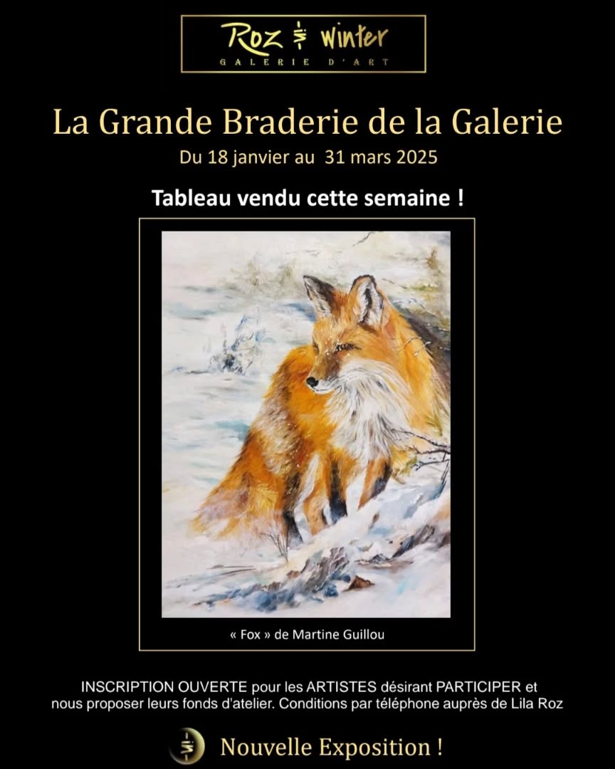 Tableau vendu cette semaine " Fox " de Martine Guillou @tous #barbizon #fontaine