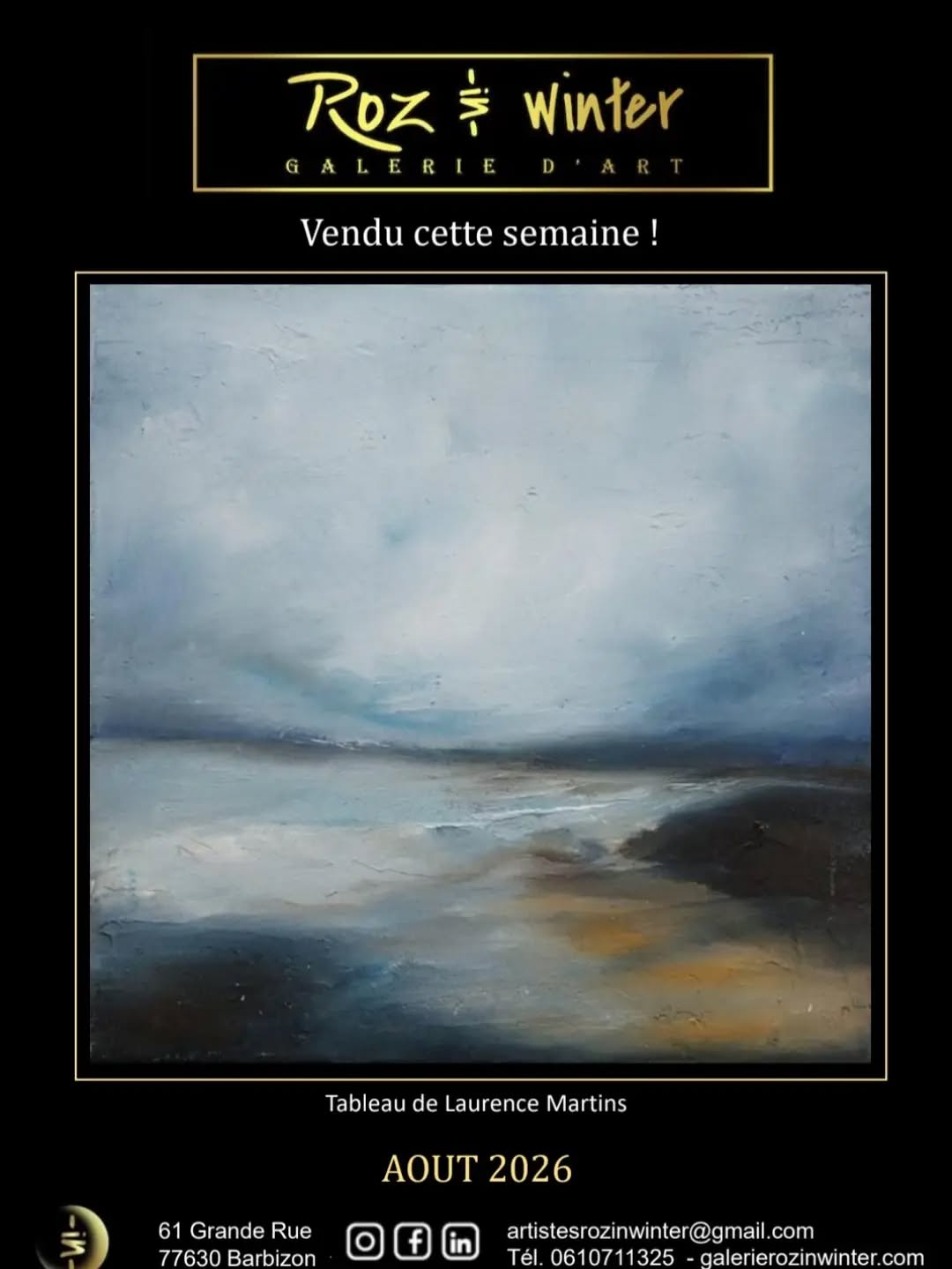 Vendu cette semaine ! Tableau de Laurence Martins, huile sur toile.