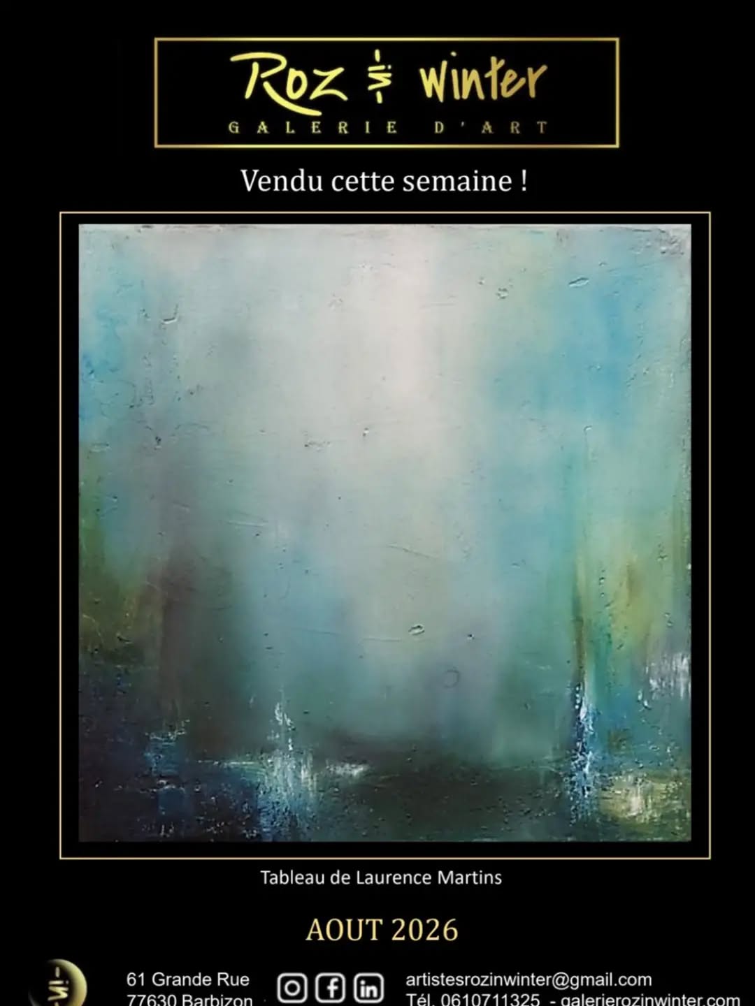 Vendu cette semaine ! Tableau de Laurence Martins, huile sur toile.