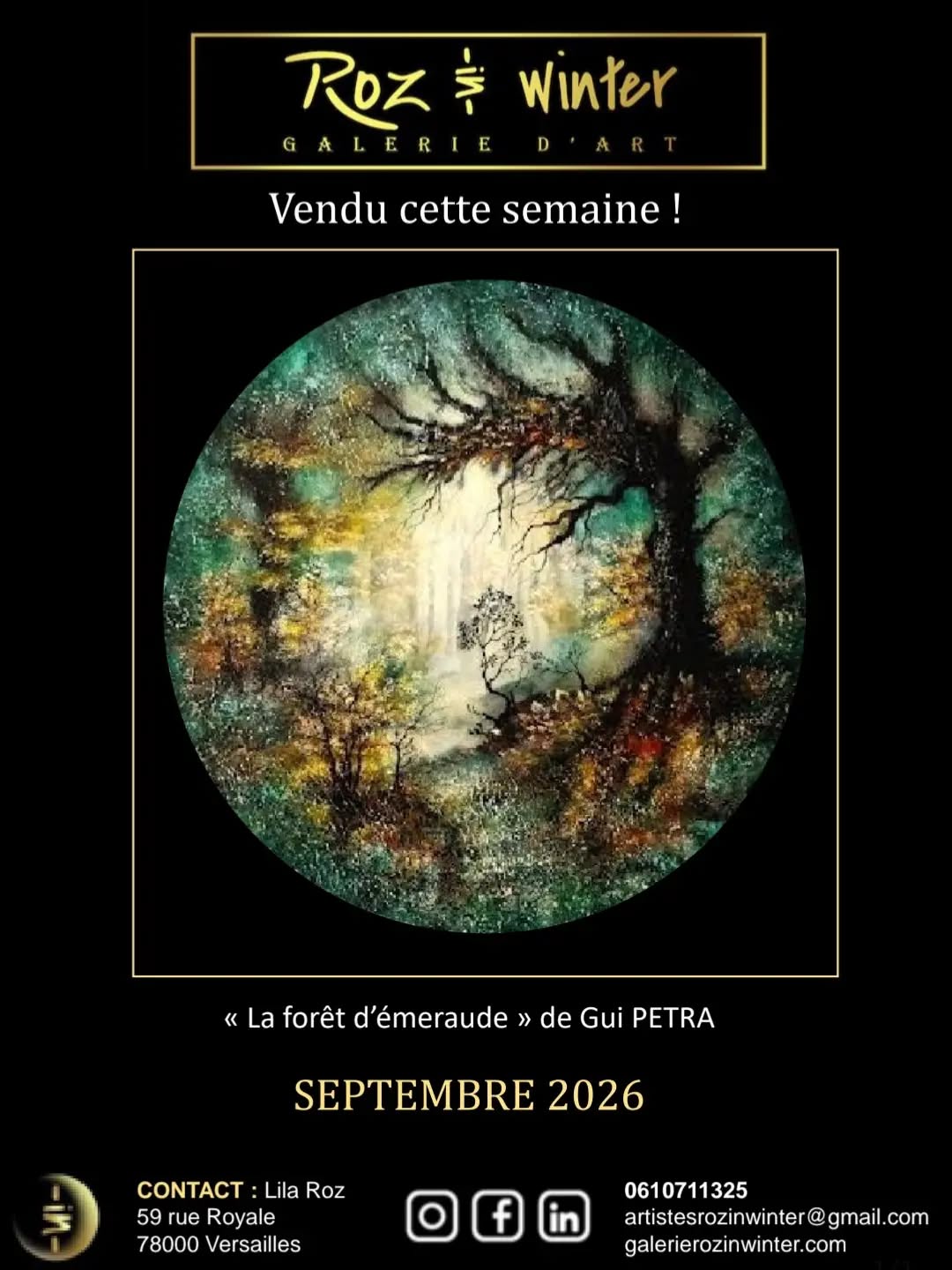 Vendu cette semaine ! Tableau de Gui Petra, « La Forêt d'Émeraude ».